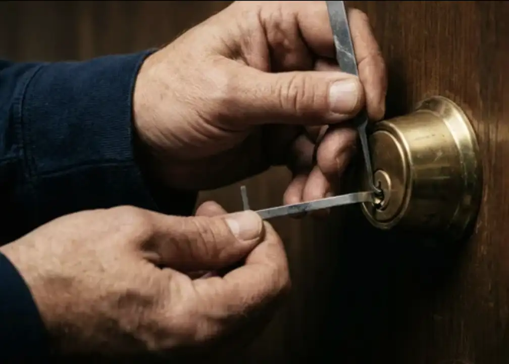 Professional entrance door unlocking without damage